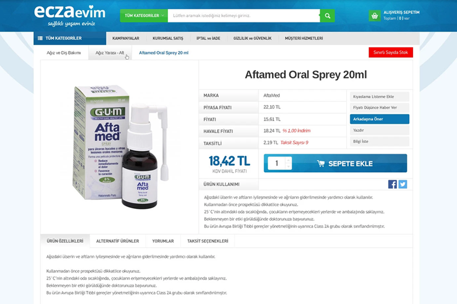 Eczaevim - E-Ticaret Sitesi