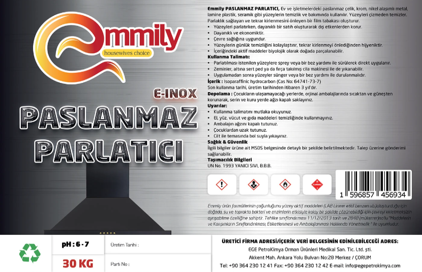 Emmily E-INOX Paslanmaz Parlatıcı