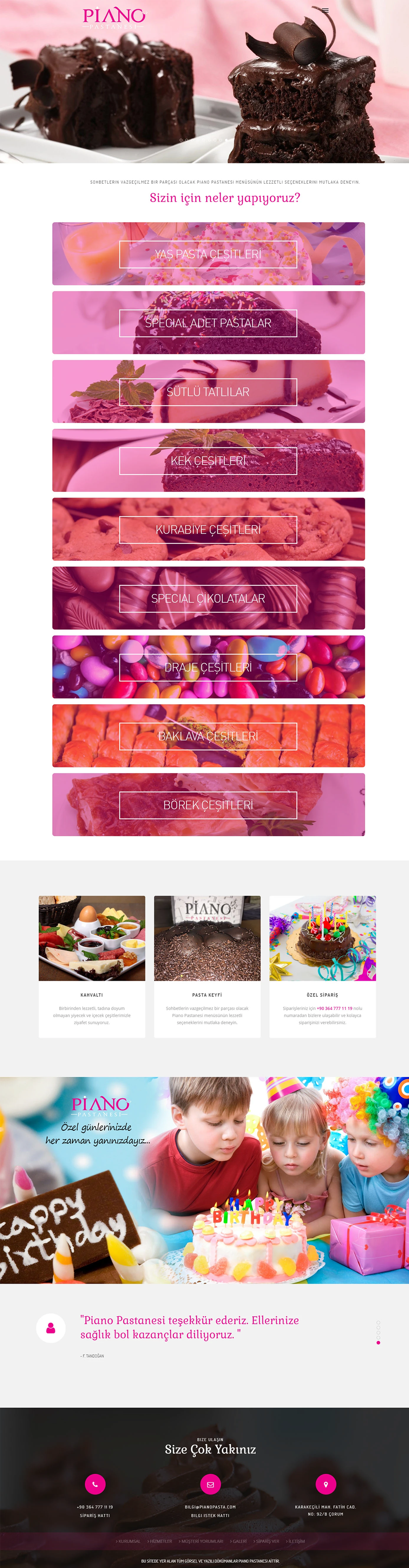 Piano Pasta - Kurumsal Site Tasarımı