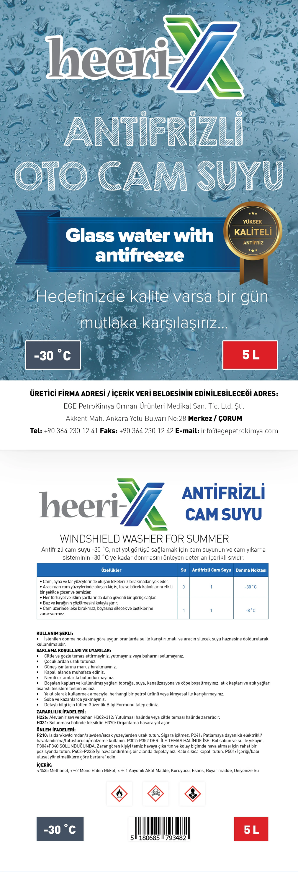 Heeri-X Antifirizli Cam Suyu